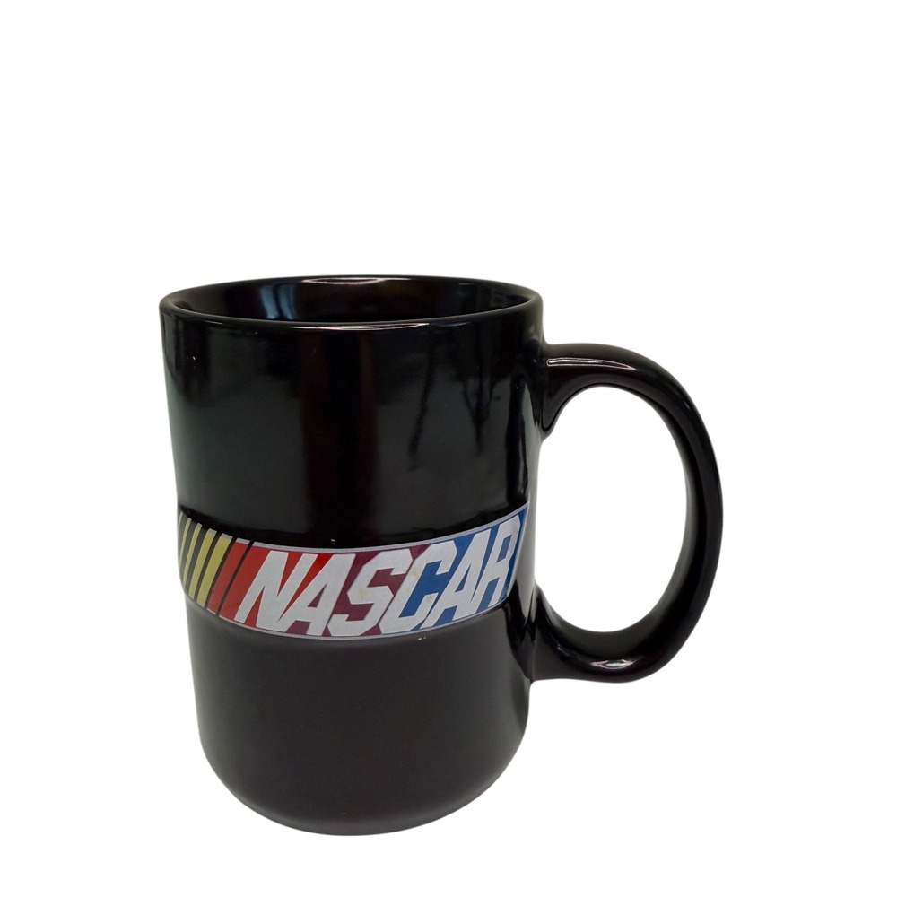 NASCAR Coffee Mug Black Ceramic Racing Logo‎ 2003 Sherwood Brands Vintage Cup